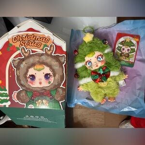 Christmas Series Green Plush Doll Keychain/Backpack Charm - Holiday Kids Toy